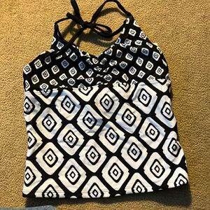 Old Navy Girls Size 8 Swim Tank Top Black & White